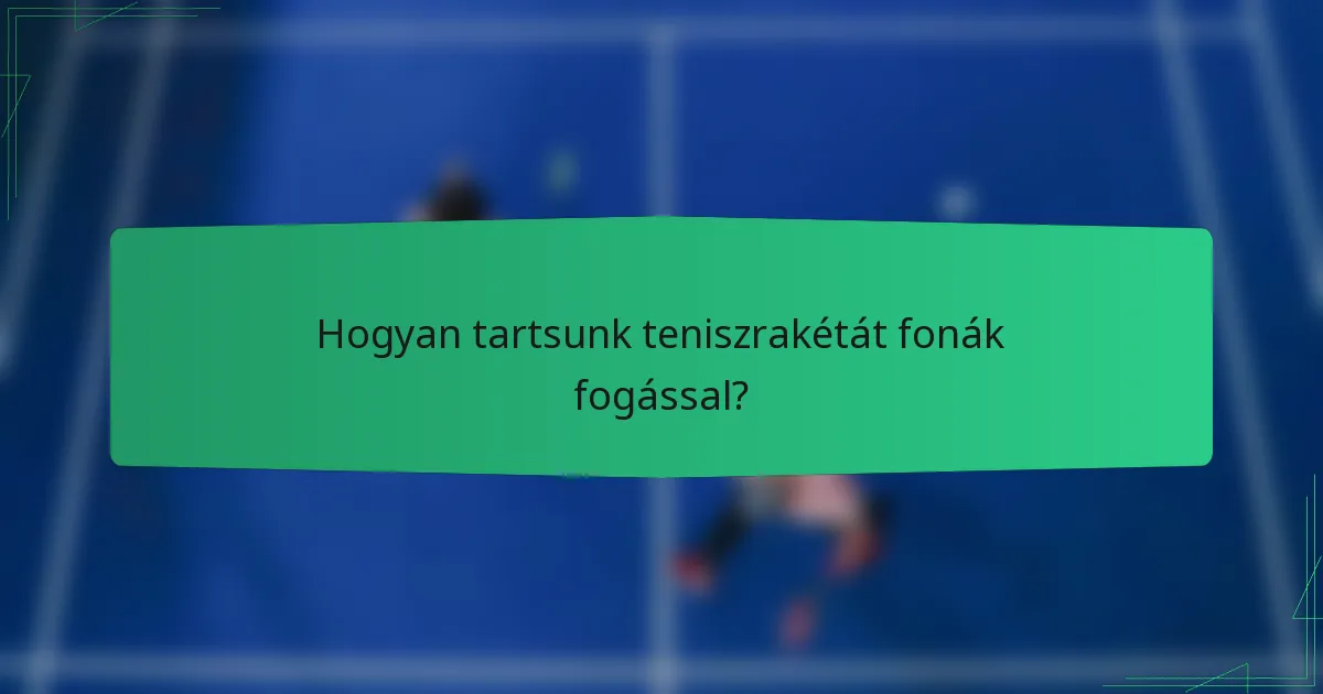 Hogyan tartsunk teniszrakétát fonák fogással?