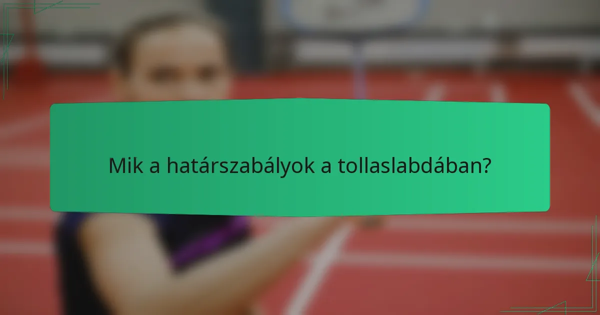 Mik a határszabályok a tollaslabdában?