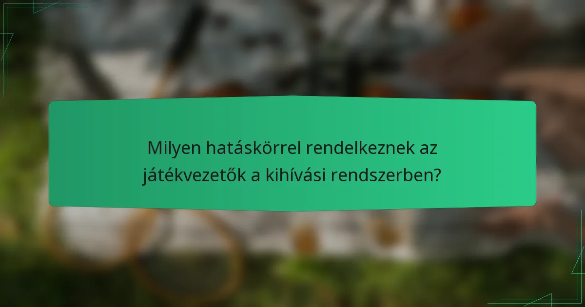 Milyen hatáskörrel rendelkeznek az játékvezetők a kihívási rendszerben?